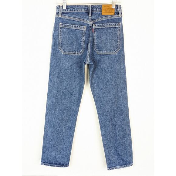 Levis Denim Jeans Wedgie Straight Button Fly Utility Big E Premium Blue Size 26 - Picture 6 of 16